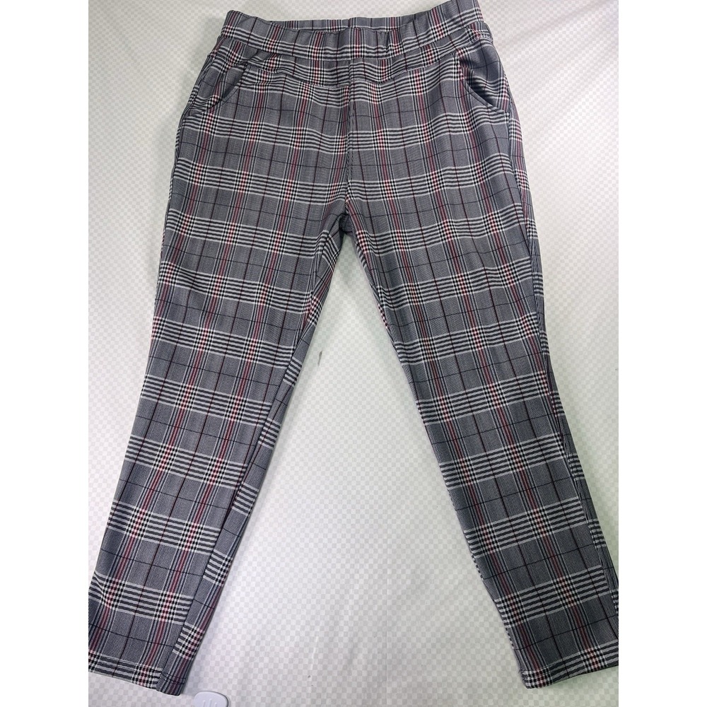 I Believe Plaid Pants  Womens 3XL Black Fleece Lined Slant Front Pockets